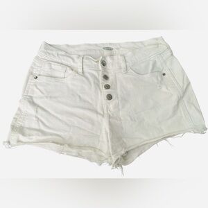 Old Navy Mid-Rise Ripped Cut-Off Boyfriend Jean Shorts for Women SZ 8 White